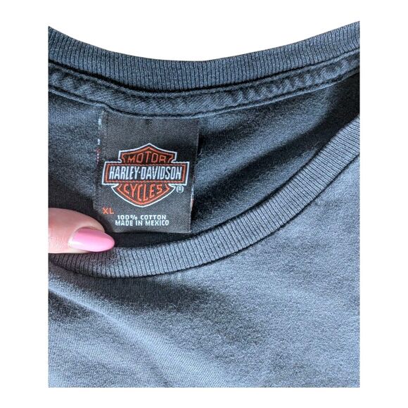 Vintage Y2K Harley Davidson Santa Maria CA Graphic T-Shirt XL Black Cyber - Picture 8 of 14